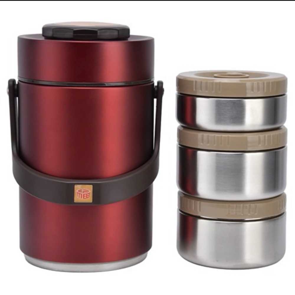 NEW Durable 304 Nonrust Steel Thermal Lunch Box 3 Compartment Leak proof